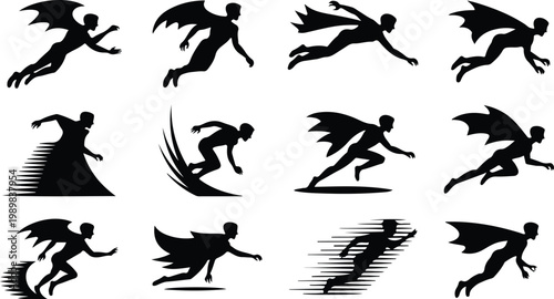 Vampire Silhouette Icon Collection Set