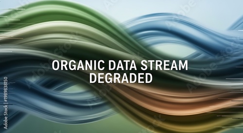 Organic data stream degraded abstract flow with futuristic background analysis.