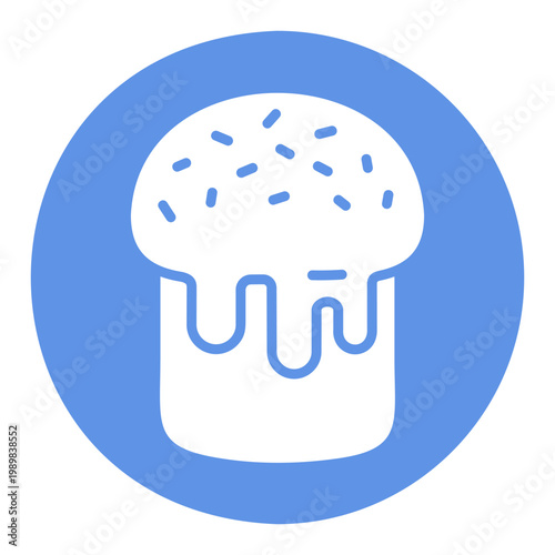 Easter Bread Kulich Traditional Festive Glyph Icon