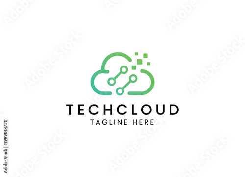 Technology Cloud Logo, Cloud Logo, Tech Logo, Cloud Computing, Digital Cloud, Data Storage, Cloud Network, Server Technology, SaaS, PaaS, IaaS, Web Hosting, Data Center, Cyber Security, IT