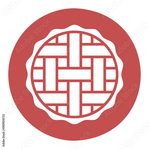 Delicious Pie with Lattice Top Crust Glyph Icon
