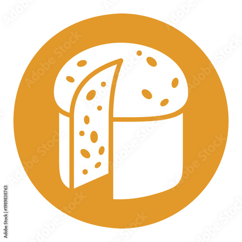 Traditional Italian Panettone Holiday Bread Glyph Icon