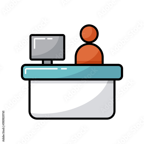 Hotel reception service vector isolated icon