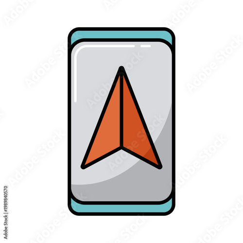 Smartphone with navigator vector isolated icon