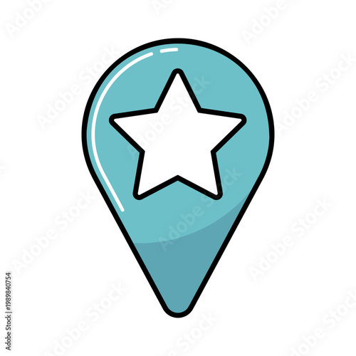 Star favorite pin map icon. Map pointer, markers