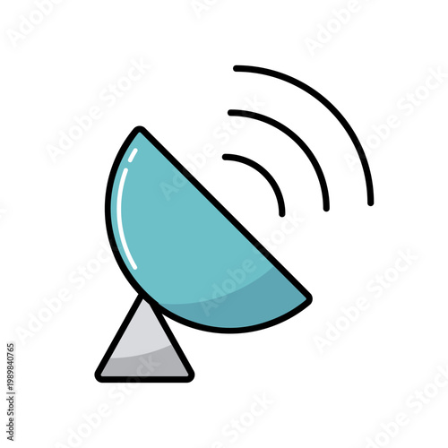 Sputnik antenna vector icon. Navigation sign