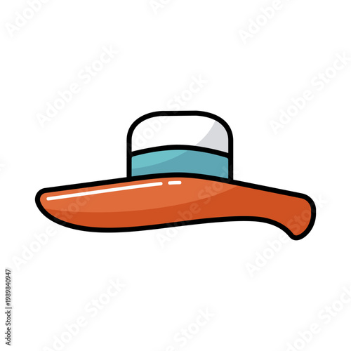 Woman summer hat vector icon. Girl beach sunhat