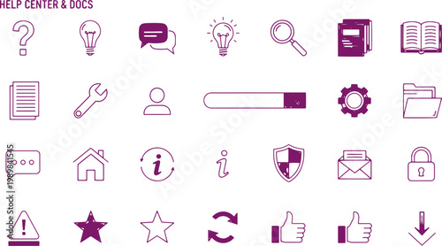Collection of help center icons.