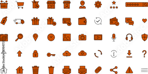 Collection of various web icons.