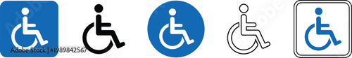 Variations of the international symbol of accessibility for disabled people