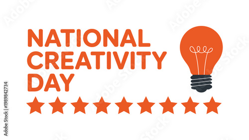 National Creativity Day design with light bulb icon and star rating concept modern minimal creative idea illustration business inspiration