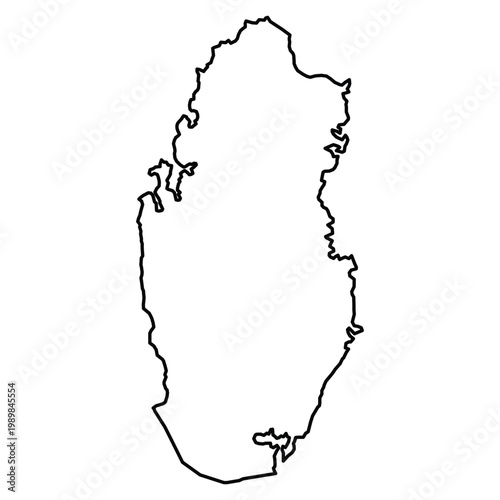 Qatar Country Outline Vector Map