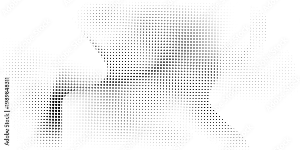 Fototapeta premium Black and white halftone dots pattern. abstract vector background