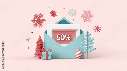 Winter Holiday Sale Email Marketing Mockup Layout