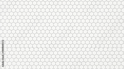White hexagonal seamless pattern. Geometric honeycomb grid line background. Minimalist gray mesh texture for wallpaper, architecture and technology design. Abstract 3D render illustration.