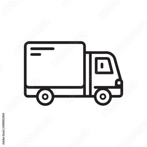 Minimalist Fast Delivery Truck Line Icon for Logistics and Shipping