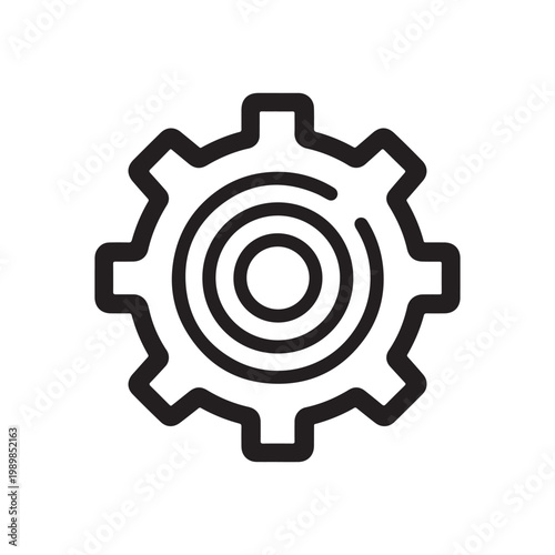 Minimalist STEM Education Gear Icon for Science and Technology