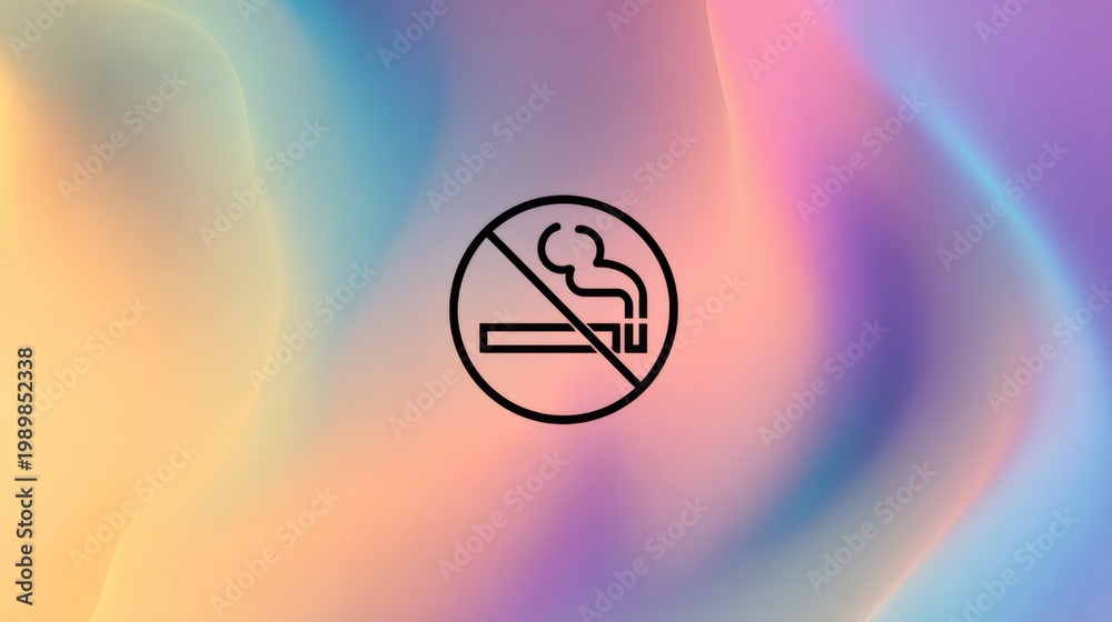 Fototapeta premium Soft Gradient Background Featuring No Smoking Icon in Artistic Style