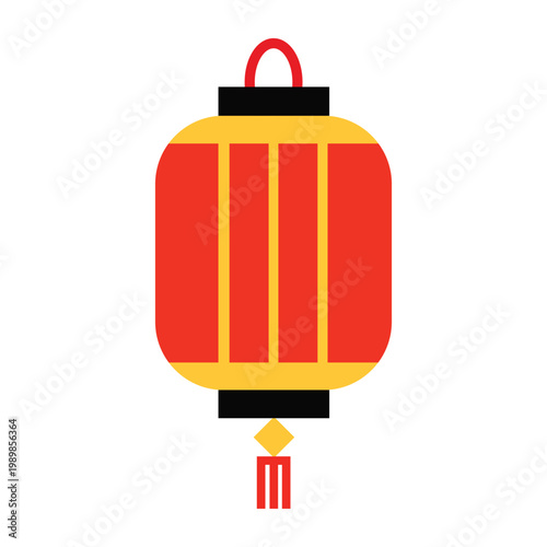 Red Chinese lantern flat design decorative illustration