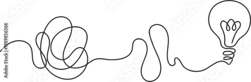 Abstract line art of light bulbs a conceptual illustration of ideas