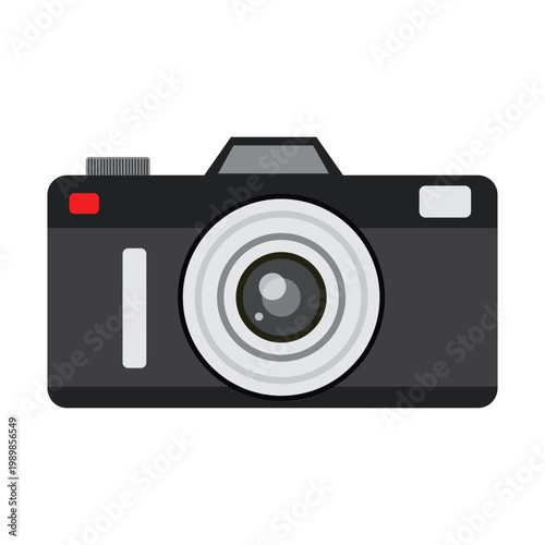 Camera icon flat design photography device illustration