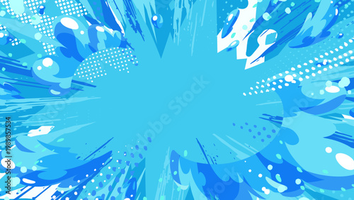 水が弾けるポップな背景イラスト_16:9