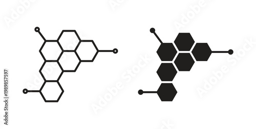 Hormones icon line style collection. Simple black solid icons