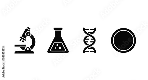 Scientists conduct experiments with DNA and a microscope in a lab