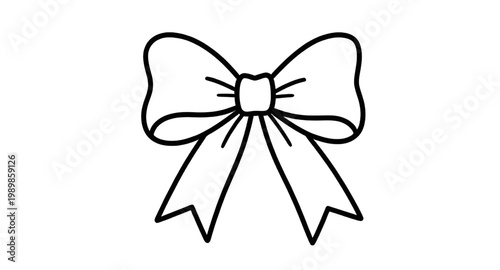 Obraz na płótnie decorative bow, ribbon bow, outline bow, black white bow, gift ribbon, bow knot,