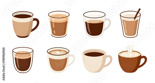 Εκτύπωση καμβά elegant coffee cup illustration, stylish hot coffee design, refined cafe beverag