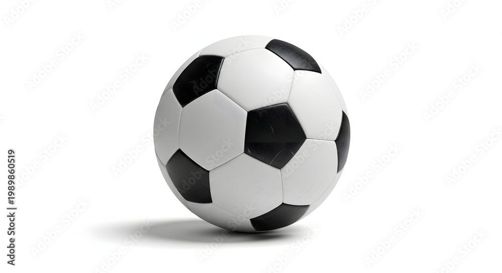 Fototapeta premium Soccer ball isolated on white background, soft shadow