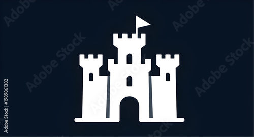 castle, medieval, fortress, tower, wall, architecture, building, line, minimalist, outline, black, white, icon, kingdom, historic, design, classic