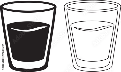 Water Glass Icon Hydration Drink Symbol Clean Minimal Outline Vector Design