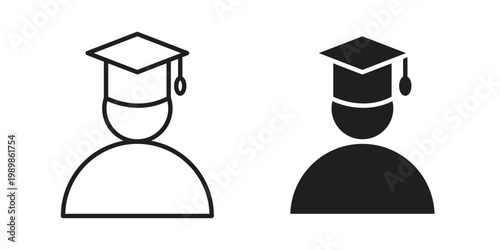 Graduated icon in line design. editable stroke icon vector. EPS10
