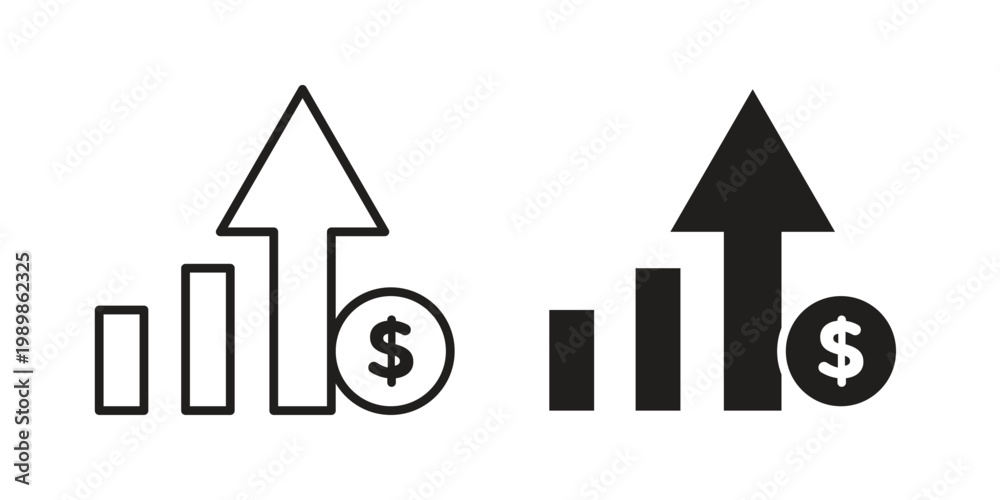 Fototapeta premium Increase rate icon in line design. editable stroke icon vector. EPS10