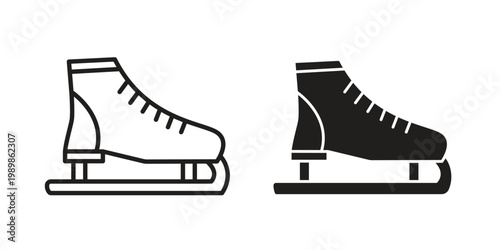 Ice skating icon in line design. editable stroke icon vector. EPS10