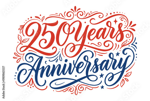 Celebrating a vibrant 25 years anniversary with colorful decorative script.