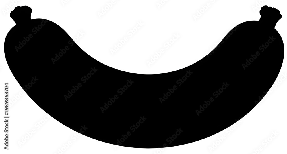 Fototapeta premium sausage, silhouette, black, food, meat, snack, icon, shape, grilled, cooked, deli, protein, butcher, simple, design, element, simple