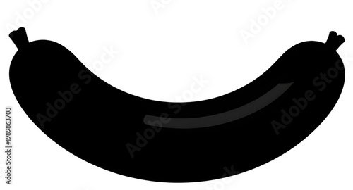 sausage, silhouette, black, food, meat, snack, icon, shape, grilled, cooked, deli, protein, butcher, simple, design, element, simple