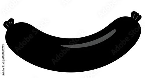 sausage, silhouette, black, food, meat, snack, icon, shape, grilled, cooked, deli, protein, butcher, simple, design, element, collection