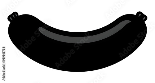 sausage, silhouette, black, food, meat, snack, icon, shape, grilled, cooked, deli, protein, butcher, simple, design, element, collection