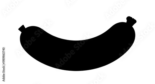 sausage, silhouette, black, food, meat, snack, icon, shape, grilled, cooked, deli, protein, butcher, simple, design, element, collection