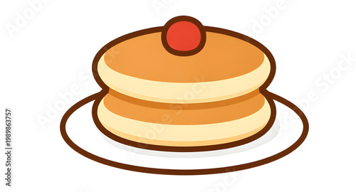 pancakes, stack, plate, breakfast, food, syrup, butter, sweet, dessert, meal, tasty, homemade, brunch, flat, vector, illustration, simple