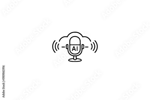 AI Microphone Assistant Icon