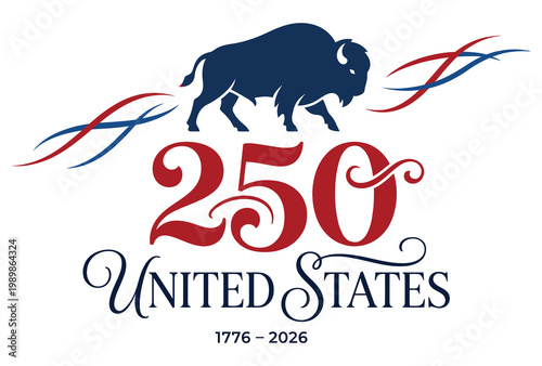 Celebrating 250 years of the united states with a bison symbol