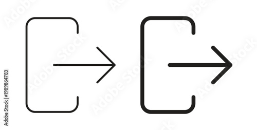 Sign out icon vector pictogram pack. icon vector template