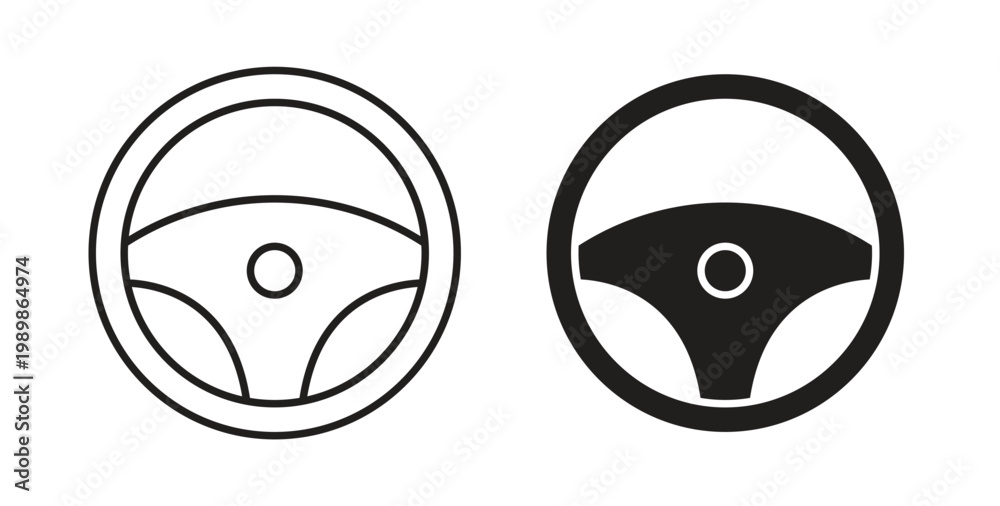 Obraz premium Steering wheel icon vector pictogram pack. icon vector template