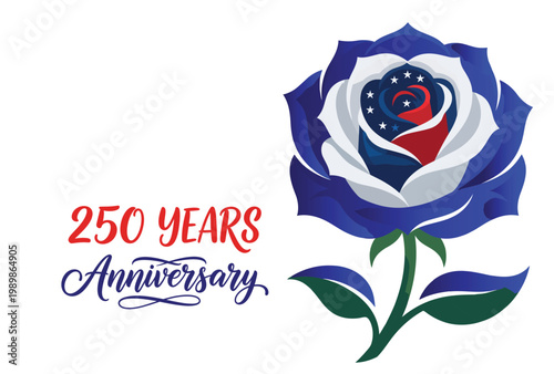 Celebrating the 250th anniversary with a patriotic rose design