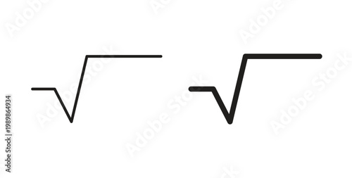 Square root icon vector pictogram pack. icon vector template
