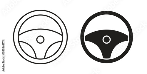 Steering wheel icon vector pictogram pack. icon vector template